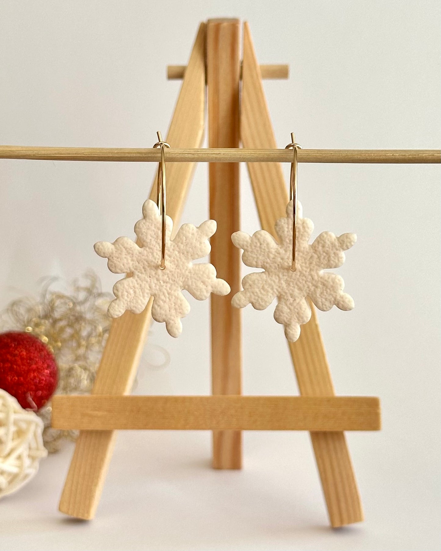 Schneeflocke, Creolen, Edelstahl vergoldet