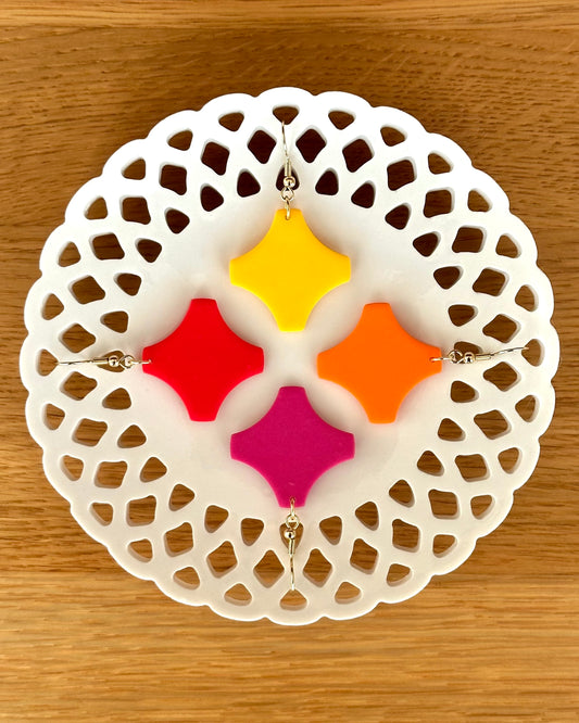 Konfetti, Ohrhänger, Edelstahl/Edelstahl vergoldet (verschiedene Farben)