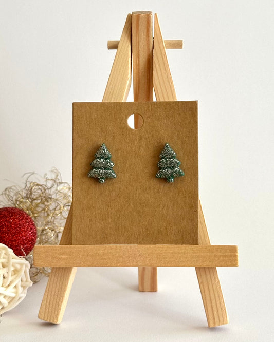 Tannenbaum, Ohrstecker, Edelstahl vergoldet (verschiedene Farben)