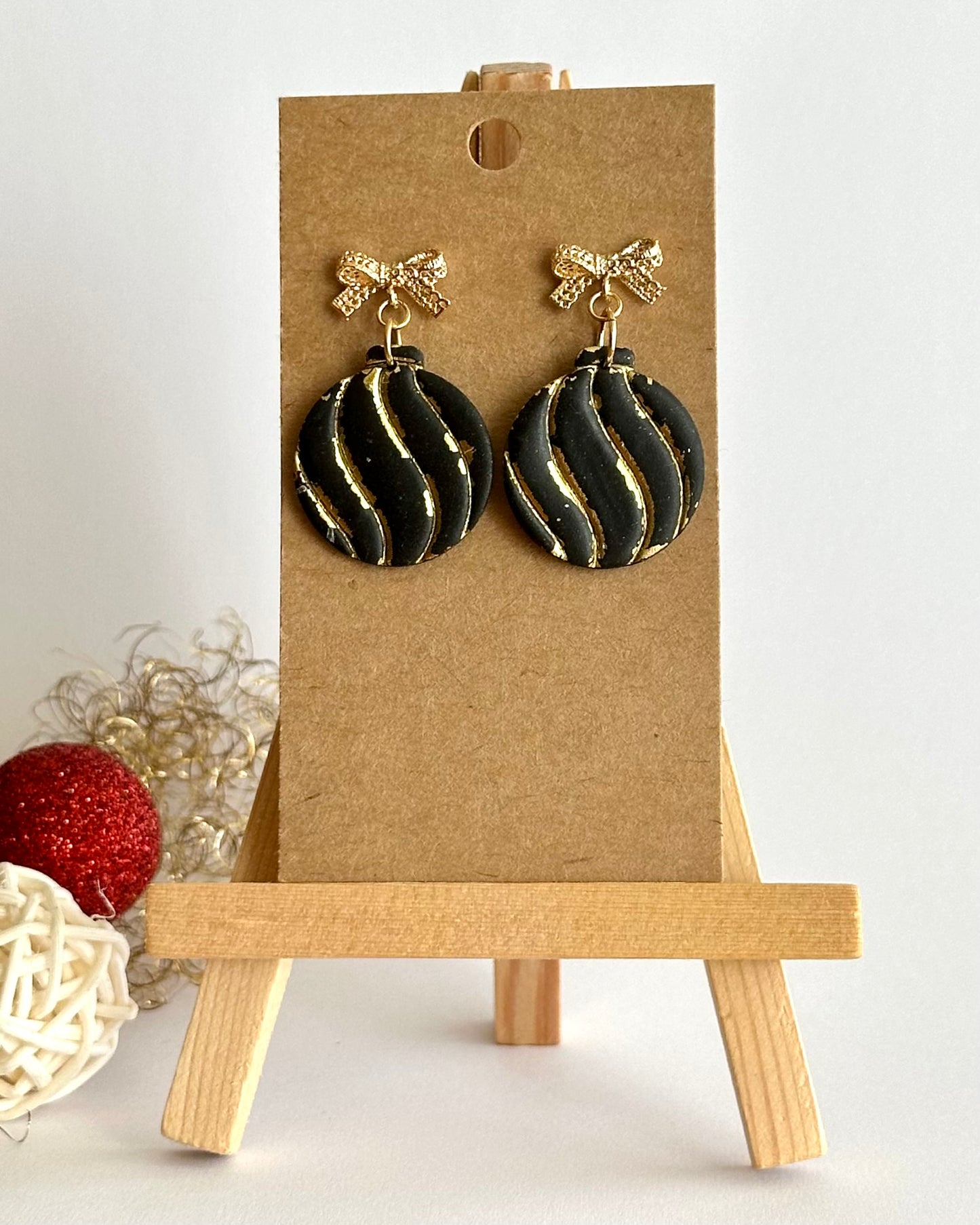 Kugel, Ohrhänger, Edelstahl vergoldet (verschiedene Farben)