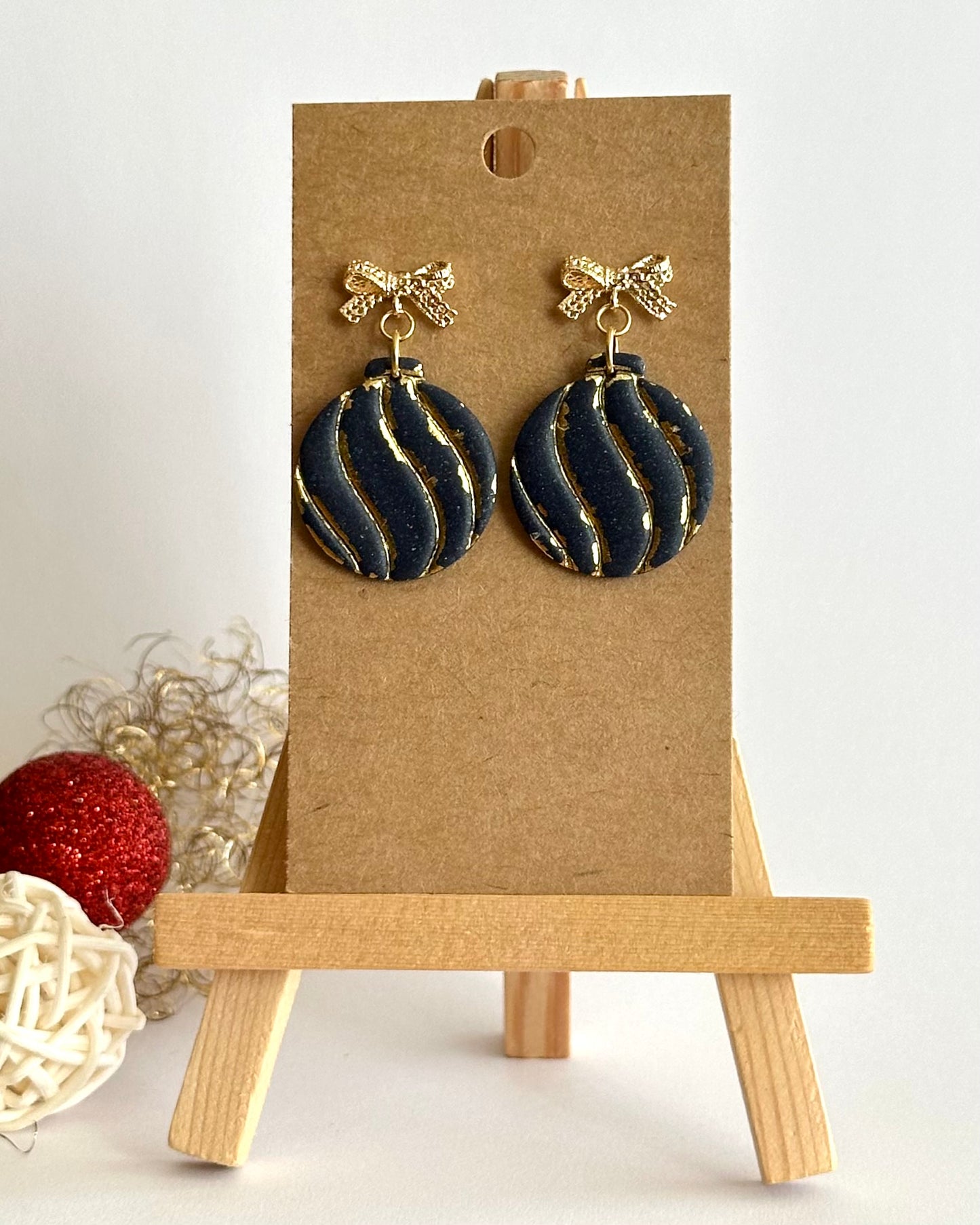 Kugel, Ohrhänger, Edelstahl vergoldet (verschiedene Farben)