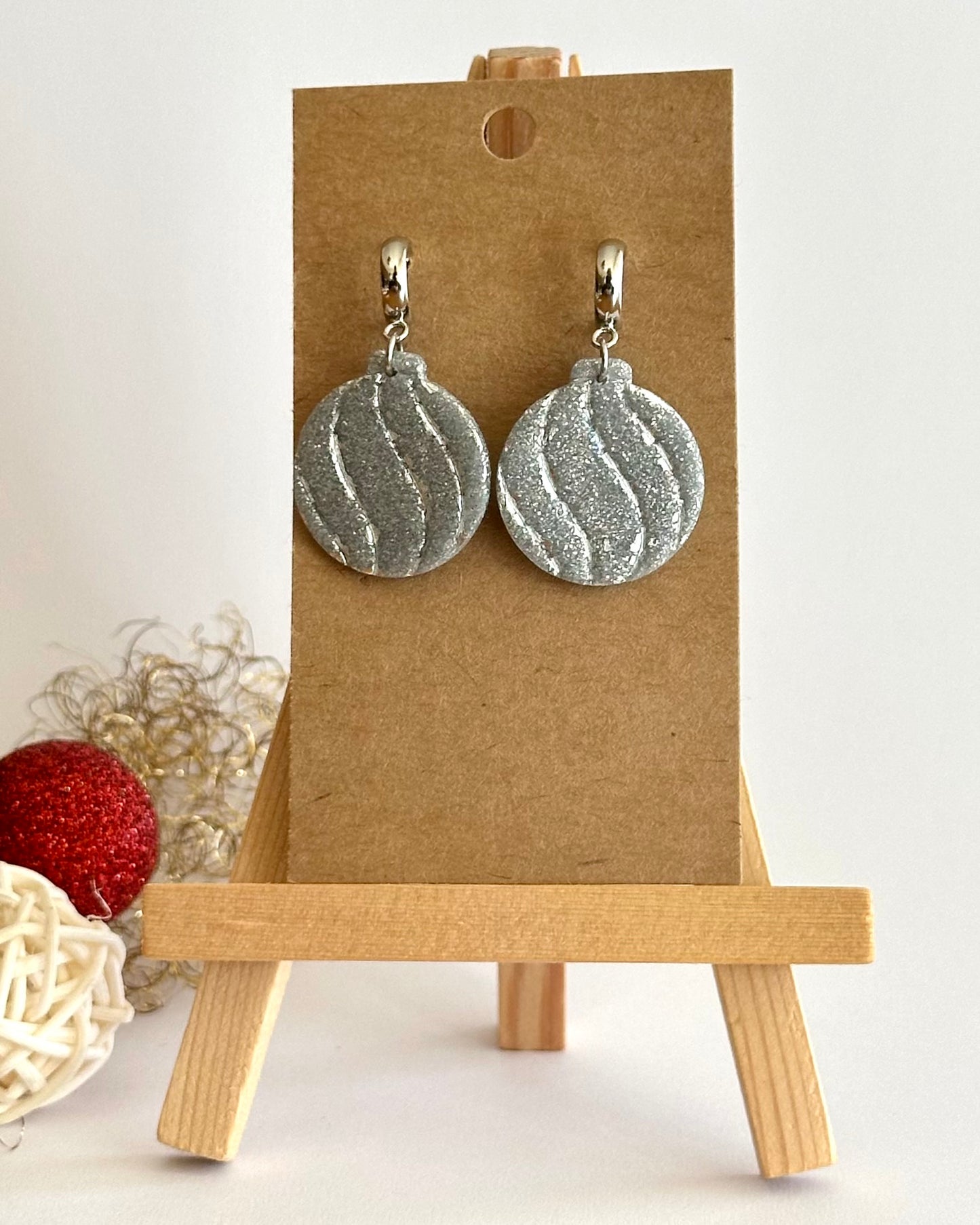 Kugel, Ohrhänger, Edelstahl