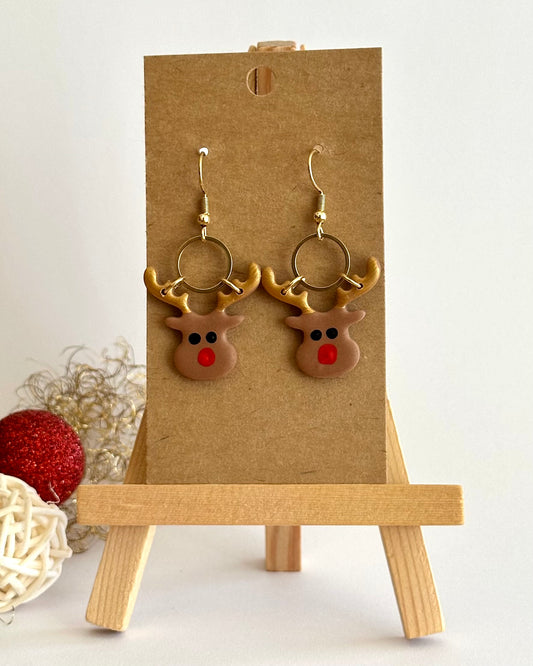 Rentier, Ohrhänger, Edelstahl vergoldet