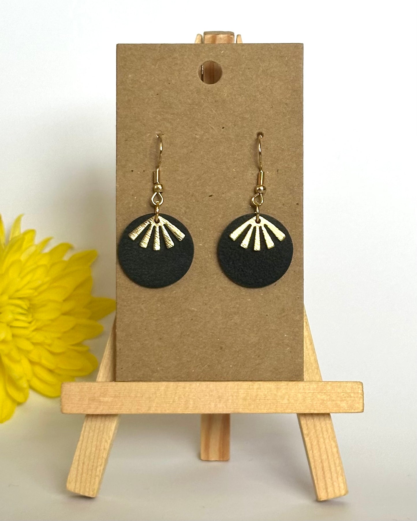 Ohrhänger, Edelstahl vergoldet (verschiedene Texturen)