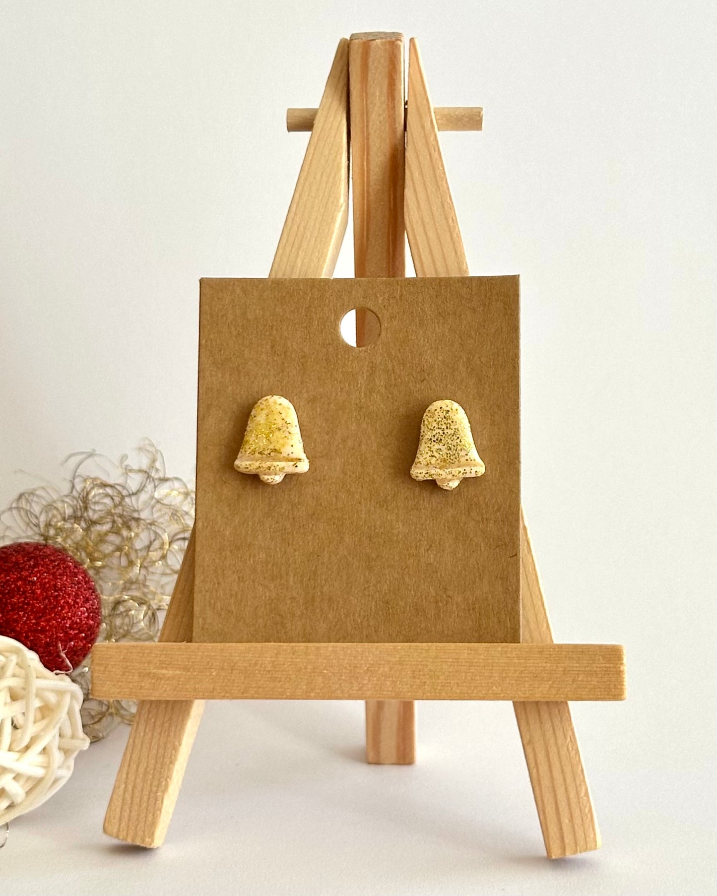 Glocke, Ohrstecker, Edelstahl vergoldet (verschiedene Farben)