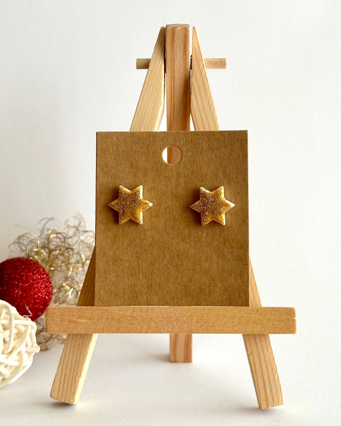 Stern, Ohrstecker, Edelstahl vergoldet (verschiedene Farben)