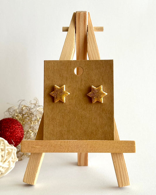 Stern, Ohrstecker, Edelstahl vergoldet (verschiedene Farben)