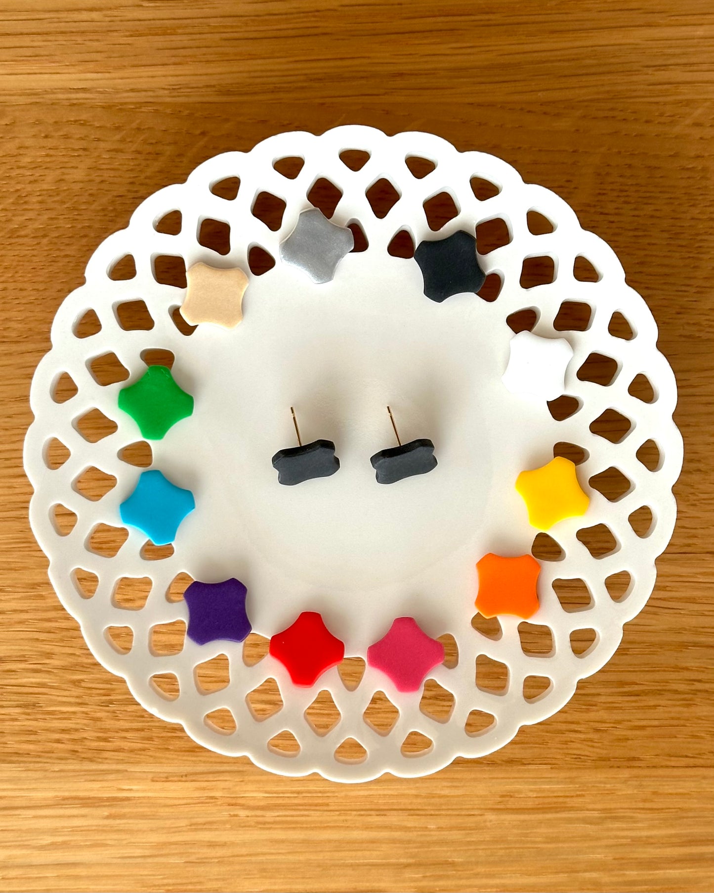 Konfetti, Ohrstecker, Edelstahl vergoldet (verschiedene Farben)